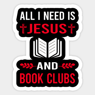 I Need Jesus And Book Club Read Reader Reading Books Sticker